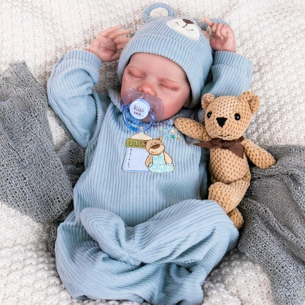 🆕18inch Soft Cloth Body Newborn Baby Poseable Limbs Blue Alijah Doll Baby Boy
